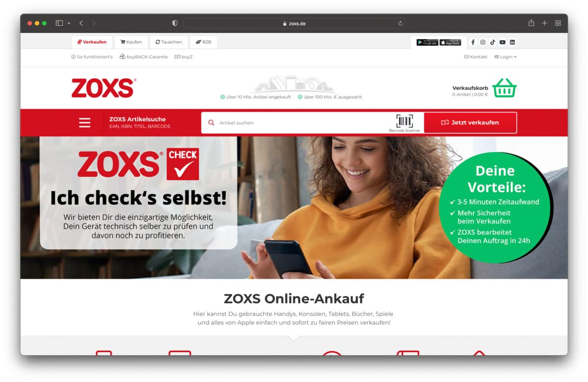 Zoxs Online-Ankauf Von Gebrauchten Handys, Tablets, Konsolen Und Anderen Elektronischen Geräten